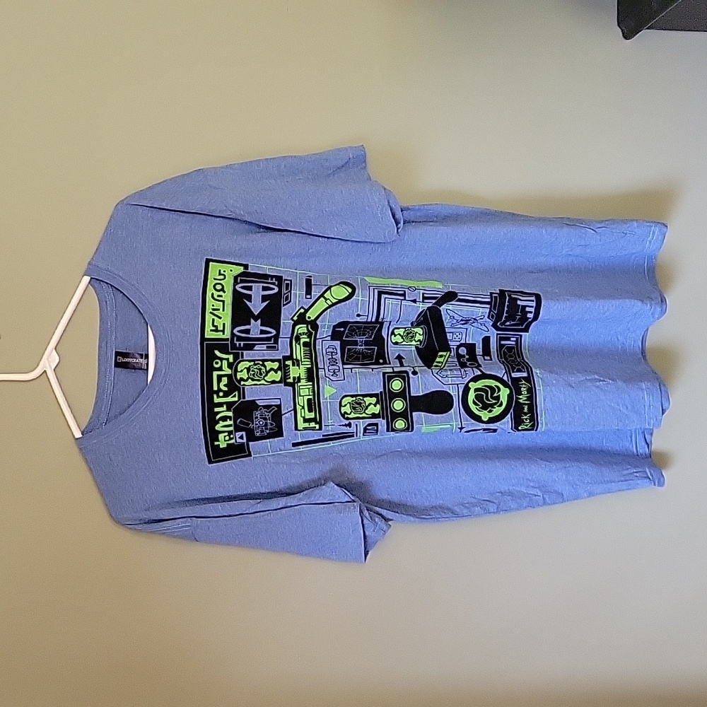 LOOTCRATE heather blue graphic short sleeve t-shirt - Rick and Morty